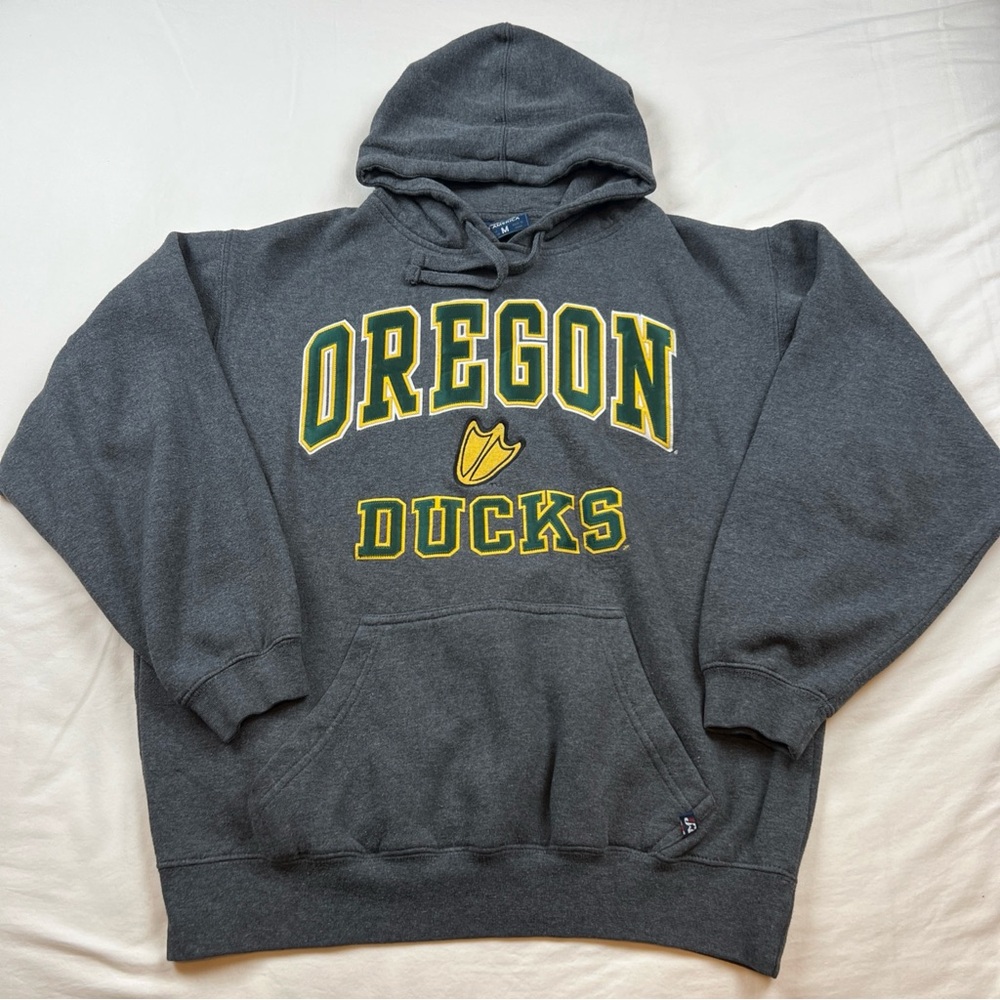 Oregon Ducks Hoodie Gray J America M Sewn Letters Embroidered Duck NCAA